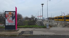 Propaganda billboards featuring the EU and Ukrainian leadership against a golden toilet were hung in Budapest. The posters symbolize the corruption of European aid to Ukraine.
