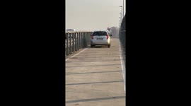 (Italy Treviglio Bergamo) A car goes in the wrong lane and goes to the pedestrian and bike restricted only lane, in this lane not only it could harm someone walking there but it’s incredibly hard to drive