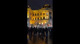 Pro-Palestinian Protest Outside Jerusalem Orchestra Concert in Vilnius