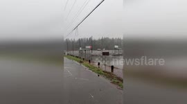 US: Raging Floodwaters Engulf Fall City Baseball Field Amid Atmospheric River