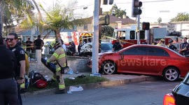 US, Los Angeles: Anaheim 8 High School Runners Injured In Traffic Collision