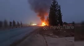 Syria: Syrian Military Vehicle Explodes on Aleppo–Damascus Highway