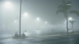 US, Los Angeles: Oxnard Dense Fog Advisory Ground And Dashcam Video