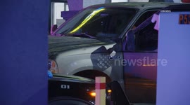 US, Los Angeles: Montebello Suspect Rams Police Car