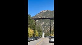 Historic Steam Locomotive Crosses High Trestle