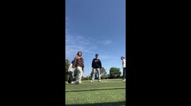 Friend's Through The Leg Dance Falls Flat