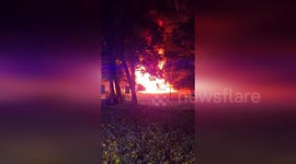 US: Two Semi Trucks Explode In Fiery Blast Outside Payson Apartments