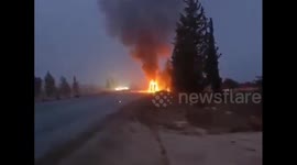 Syria: An explosion of a military vehicle loaded with ammunition belonging to the Syrian Ministry of Defense on the international road Aleppo-Damascus near the town of Khan al-Sabil in the countryside of Idlib