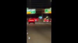 Reckless driver swerves across lanes and hits barrier in Las Vegas, USA