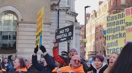 Mass non-compliance protest - no digital ID, London, England