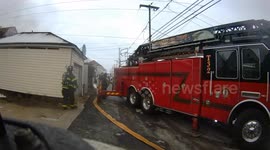 4th alarm house fire with collapse in Kulpmont, Pa brings firefighters from 5 counties