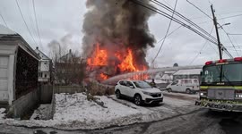Massive 4-Alarm Fire Devastates Kulpmont, PA: Houses Collapse brings firefighters from 5 Counties