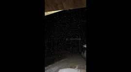 Moderate snowfall accumulates at higher elevation in North Carolina, USA