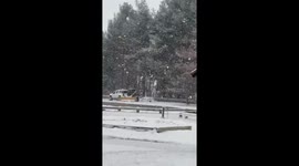 Heavy snowfall creates near whiteout conditions in West Virginia, USA