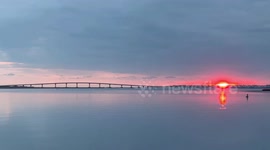 Sunrise Breaks Through Clouds Over Somers Point
