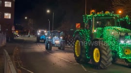 Glowing Tractors Light Up Newtown: A Mid Wales Spectacle.