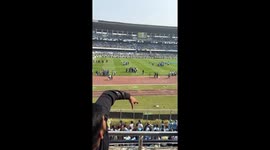 Lionel Messi Event Chaos at Kolkata on 13th December 2025.This video has a person throwing a big size water bottle to the ground in profest. Angry fans threw bottles, broke seating chairs and vandalised the whole stadium.