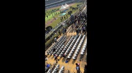 Closeup of how much vandalism was done in the seating are of Saltlake Stadium in the Lionel Messi Kolkata Tour.