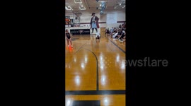 US: Hilarious Powderpuff Basketball Distraction Play: Coach Draws Up Epic Tumble!   Navarre, FL Fundraiser