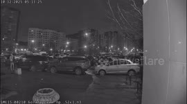 Naked man chases woman outside apartment building in St. Petersburg, Russia