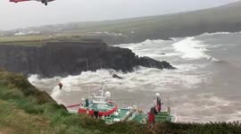 Crew rescued when fishing boat runs aground in Ireland