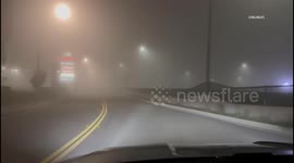 US, Los Angeles: West Covina Overnight Heavy Fog