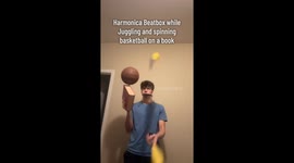 Multitasking performer stuns TikTok—harmonica beatboxer juggles and spins basketball in viral 7.9M‑view clip