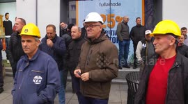 Kosovo energy workers rally in Pristina for better pay, conditions