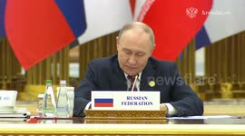 Putin addresses international peace conference in Turkmenistan