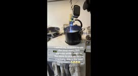 I asked my husband to stir the soup while I was gone