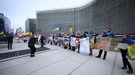 Protesters rally in Brussels over frozen Russian assets for Ukraine