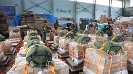 Indonesian army prepares relief supplies after Sumatra floods, landslides