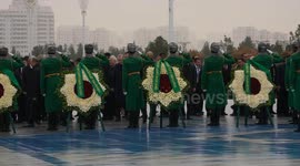 Erdogan attends wreath-laying ceremony at key monument in Turkmen capital