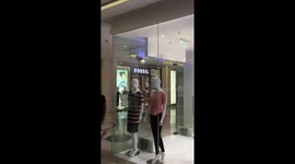 Woman walks into glass at a mall, embarrassing herself in the process