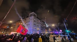 Police detain protesters during anti-police demonstration in Berlin