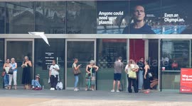 Long line to donate blood after Bondi terrorist attack, Sydney, Australia