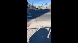 Traffic Light Falls In The Middle Of The Road And The Driver Just Drives Over It - People Being Wild