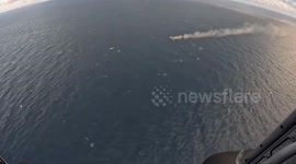 US Coast Guard rescues fisherman stranded on burning boat