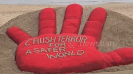 Puri Beach Sand Art: A Message of Solidarity with Australia and Against Terror