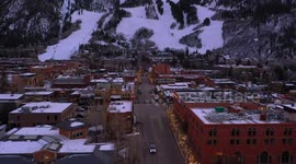 Aspen Christmas Magic: Stunning Drone View of a Winter Wonderland