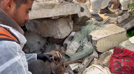 Palestinian Civil Defence Search Bodies