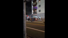 Protesters gather outside ICE facility during demonstration in Portland, USA