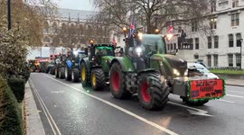 Farmers’ protest at Parliament Square in London: tractors block Parliament Square during demonstration against inheritance tax reforms, UK