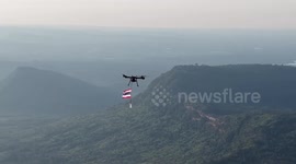Thai army drone flies flag over conflict zone with Cambodia