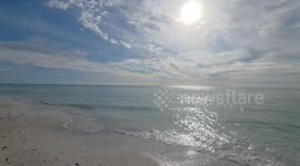 Sunny December day at Manatee Public Beach in Holmes Beach, Florida, USA