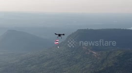 Thai army drone flies flag over conflict zone with Cambodia