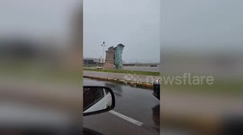High winds topple Statue of Liberty replica in Brazilian city