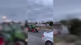 France: French Farmers Block Highway Near Paris