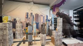 Family creates Godzilla-themed rage room for Dad's birthday after a stressful year