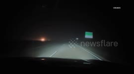 US, Los Angeles: Moorpark Low Visibility Due To Dense Fog On 23 Freeway Dashcam